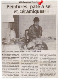 Article "Peintures, pâte à sel et céramiques", DNA août 2007
