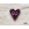 Bouton coeur aubergine en céramique