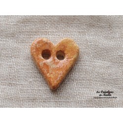 Bouton coeur vanille en céramique