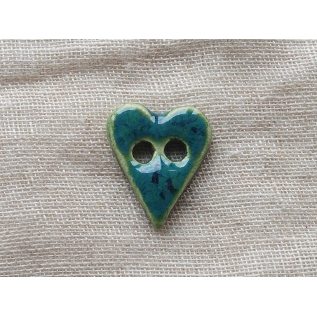 Bouton coeur vert bouteille en céramique Bouton coeur vert bouteille en céramique