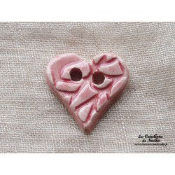 Bouton coeur rose bonbon