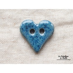 Bouton coeur bleu