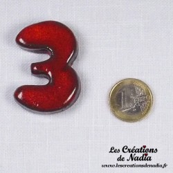 Chiffre 3 en céramique