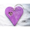 Coeur Hansi lilas en céramique à suspendre