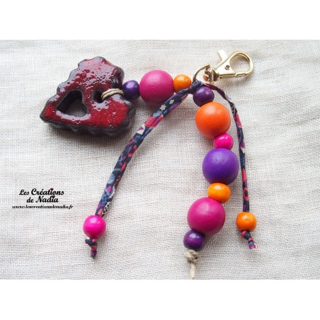 Grigri bijoux de sac, porte clés rouge piment Grigri bijoux de sac, porte clés rouge piment