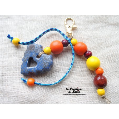 Grigri bijoux de sac, porte clés poisson bleu Grigri bijoux de sac, porte clés poisson bleu