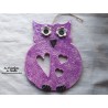 Hibou en céramique couleur lilas