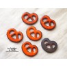 Lot de 6 mini bretzels en céramique, couleur orange