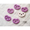 Lot de 6 mini bretzels en céramique, couleur lilas