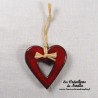 Coeur Katele en céramique, couleur rouge piment, à suspendre