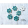 Bouton petite fleur en céramique, couleur vert