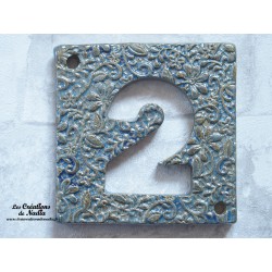 Plaque numéro maison bleu gauloise en céramique