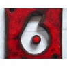 Plaque numéro maison rouge pomme d'amour en céramique