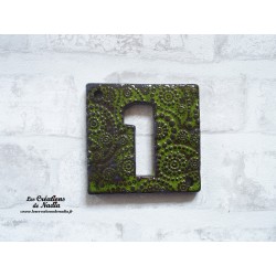 Plaque numéro maison vert reinette en céramique
