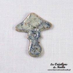 Bouton champignon bleu-gris marbré