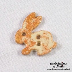 Bouton lapin vanille en céramique