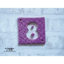 Plaque numéro maison lilas en céramique