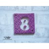 Plaque numéro maison lilas en céramique