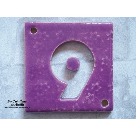 Plaque numéro maison lilas en céramique