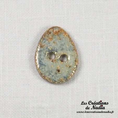 Bouton oeuf bleu-gris marbré Bouton oeuf bleu-gris marbré