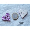 Bouton coeur lilas en céramique