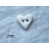 Bouton coeur en céramique, couleur blanc