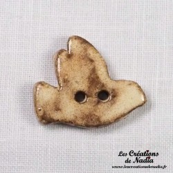 Bouton grande colombe  crème brûlée en céramique