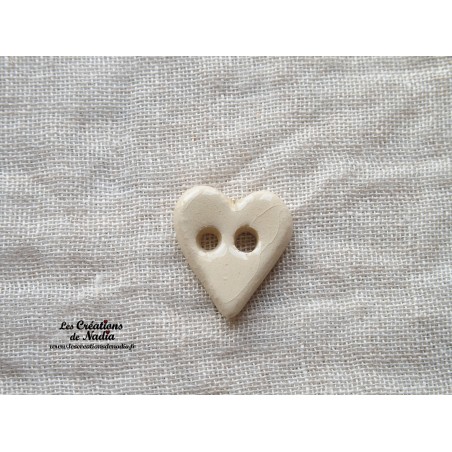 Bouton coeur blanc en céramique Bouton coeur blanc en céramique