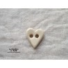 Bouton coeur blanc en céramique