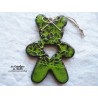Teddy l'ourson en céramique, couleur vert