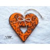 Coeur Liesel orange en céramique, à accrocher