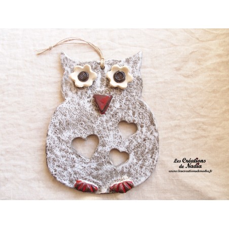 Hibou en céramique couleur elsass café Hibou en céramique couleur elsass café