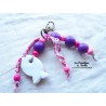 Grigri bijoux de sac, porte clef poisson blanc