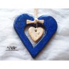 Coeur Liesel bleu outremer en céramique, à accrocher