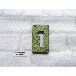 Plaque numéro maison vert tilleul en céramique