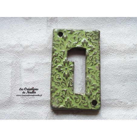 Plaque numéro maison vert tilleul en céramique