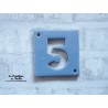 Plaque numéro maison bleu calcédoine en céramique