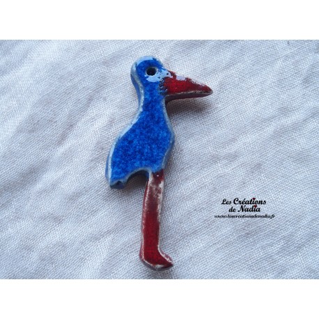 Magnet cigogne debout couleur bleu outremer