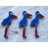 Magnet cigogne debout couleur bleu outremer