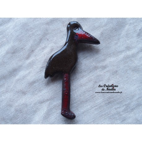 Magnet cigogne debout couleur noir