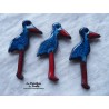 Magnet cigogne debout couleur turquoise foncé