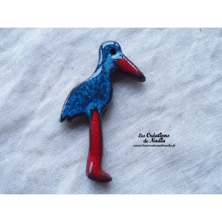 Magnet cigogne debout couleur turquoise foncé