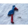 Magnet cigogne debout couleur turquoise foncé