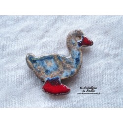 Magnet canard couleur bleu-gris marbré