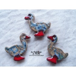 Magnet canard couleur bleu-gris marbré