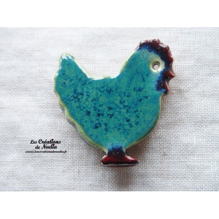 Magnet poule couleur vert bouteille