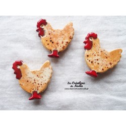 Magnet poule couleur pain d'épice