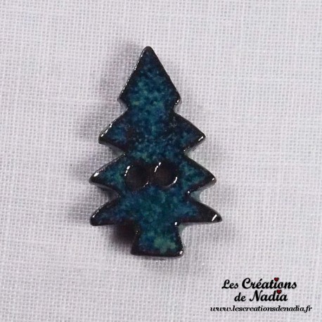 Bouton sapin vert émeraude en céramique