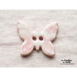 Bouton papillon couleur chamalo en céramique