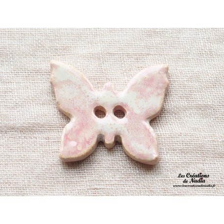 Bouton papillon couleur chamalo en céramique